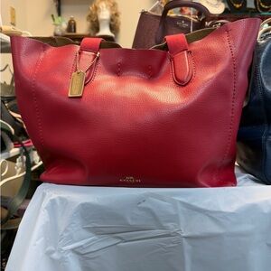 Coach Derby Red Leather Tote Bag